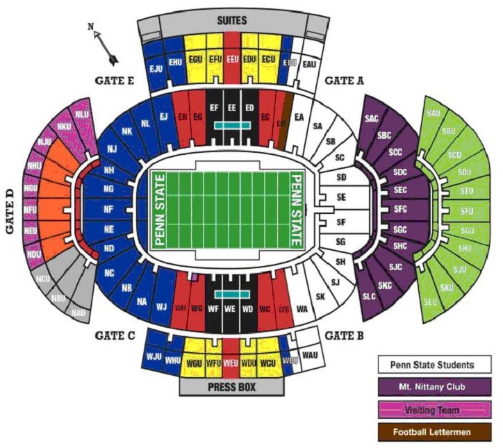Penn State Football Seating Chart 2017